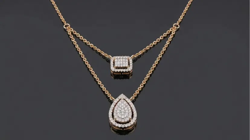 Diamond necklace and pendant set