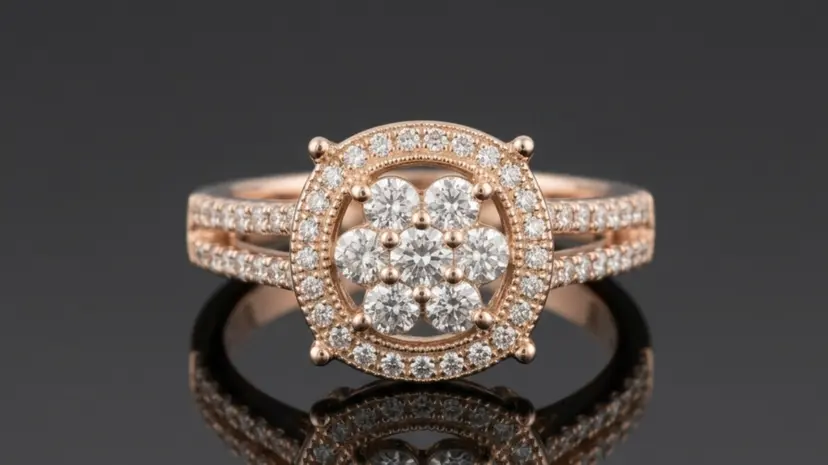 Diamond floral ring