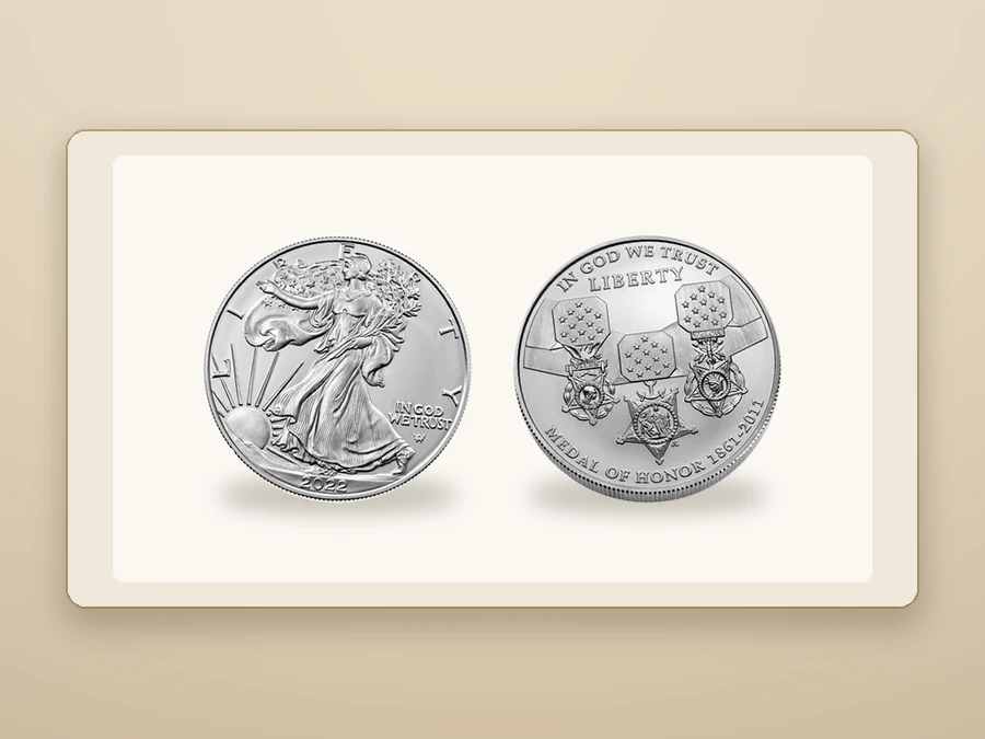 Pair of fine silver coins for gifting